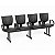 Longarina Para Recepção B-One Costurada – 04 Lugares – Com Braços Fixos Corsa – Courvin Preto - 28317 - Casa das Cadeiras Goiânia - Imagem 1