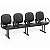 Longarina Para Recepção Diretor Lisa – 04 Lugares – Com Braços Fixos Corsa – Courvin Preto - 41256 - Casa das Cadeiras Goiânia - Imagem 1