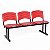 Longarina Para Recepção Ergoplast – 03 Lugares – Vermelho - 10990 - Casa das Cadeiras Goiânia - Imagem 1