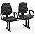 Longarina Para Recepção Executiva Alta Costurada – 02 Lugares – Com Braços Fixos Corsa – Courvin Preto - 11307 - Casa das Cadeiras Goiânia - Imagem 1