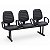 Longarina Para Recepção Executiva Alta Costurada – 03 Lugares – Com Braços Fixos Corsa – Courvin Preto - 71551 - Casa das Cadeiras Goiânia - Imagem 1