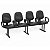 Longarina Para Recepção Executiva Alta Costurada – 04 Lugares – Com Braços Fixos Corsa – Courvin Preto - 21330 - Casa das Cadeiras Goiânia - Imagem 1