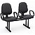 Longarina Para Recepção Executiva Alta Lisa – 02 Lugares – Com Braços Fixos Corsa – Courvin Preto - 72466 - Casa das Cadeiras Goiânia - Imagem 1