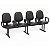 Longarina Para Recepção Executiva Alta Lisa – 04 Lugares – Com Braços Fixos Corsa – Courvin Preto - 20962 - Casa das Cadeiras Goiânia - Imagem 1