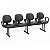 Longarina Para Recepção Executiva Costurada – 04 Lugares – Com Braços Fixos Corsa – Courvin Preto - 41955 - Casa das Cadeiras Goiânia - Imagem 1