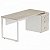 Mesa Diretiva Para Escritório Pé Quadro Com Gaveteiro Direito 2 Gavetas + Pasta Suspensa – Fresno/Branco - 74659 - Casa das Cadeiras Goiânia - Imagem 1