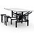Mesa Refeitório Com Assento Escamoteável – Tampo MDF – 06 Lugares Com Assentos Em PP - 26370 - Casa das Cadeiras Goiânia - Imagem 1