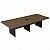 Mesa De Reunião Para Escritório Retangular Bipartida Pé Painel 300X120 Linha Prima 40 – Nogal/Preto - 21869 - Casa das Cadeiras Goiânia - Imagem 1