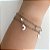 Pulseira de aço dupla luas e zircônias - Imagem 1