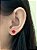 Brinco de prata coração vermelho 6mm - Imagem 1