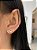 Brinco de prata earcuff corações vazados com pontos de luz - Imagem 1