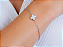 Pulseira de aço trevo maciço branco - Imagem 1