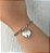 Pulseira de aço cadeado com coração médio - Imagem 1