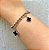 Pulseira de aço dupla trevos pretos - Imagem 3