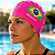 Touca de natação em silicone premium Pink adulto impermeável Mobilidadii - Imagem 1