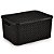 Cesto Organizador Rattan Preto Grande com Tampa Nitron 069/P - Imagem 1