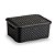 Cesto Organizador Rattan Preto Pequeno com Tampa Nitron 062/P - Imagem 1