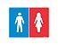 Placa de sinalização em Poliestireno 15x20 Sanitário Masculino/Feminino Sinalize 220AS - Imagem 1
