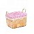 Cesta de Bambu Xadrez Rosa - Imagem 1