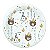 Prato de Papel Urso Boho 8 Un. - Imagem 1
