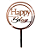 Topo de Bolo Rose Gold Happy Bday - Imagem 2