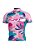 Camisa Ciclismo Ert Classic Manga Curta Floral Rosa Bike - Imagem 1