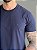 Camiseta Acostamento Casual Lisa Azul Marinho - Imagem 4