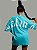 Camiseta Over Calmô Shoulder Verde Água - Imagem 1