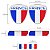 Kit Adesivos Emblemas Resinados Escudo Bandeira França Coluna Lateral Placa - 6 Peças - Imagem 2