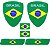 Kit Adesivo Emblema Resinado Escudo Bandeira Brasil Coluna Lateral Placa - 6 Peças - Imagem 1