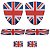 Kit Adesivo Emblema Resinado Escudo Bandeira Inglaterra Coluna Lateral Placa - 6 Peças - Imagem 1