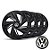 Jogo calotas esportivas Elitte Nitro Fosc Black aro 13 emblema Volkswagen - Gol Saveiro Voyage Polo - LC213 - Imagem 1