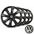 Jogo calotas esportivas Elitte Prime Fosc Black aro 14 emblema VW - Fox Gol Golf Polo Saveiro Voyage - LC233 - Imagem 1