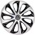 Jogo calotas esportivas Elitte Velox Silver Black aro 13 emblema VW - Fox Gol Voyage - 3703 - Imagem 2
