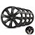 Jogo calotas esportivas Elitte Prime Fosco Black aro 14 emblema Renault - Clio Logan Sandero Symbol - LC233 - Imagem 1