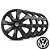 Jogo calotas esportivas Elitte Prime Fosc Black aro 13 emblema Volkswagen - Gol Parati Saveiro Voyage Polo Up - LC203 - Imagem 1