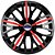 Jogo calotas esportivas Elitte Triton Sport Black Red aro 13 emblema Ford - Ka Fiesta Focus Escort - 3510 - Imagem 2