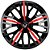 Jogo calotas esportivas Elitte Triton Sport Red Black aro 14 emblema Renault - Clio Logan Sandero - 4510 - Imagem 2