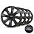 Jogo calota esportiva Elitte Prime Black Fosc Aro 13 Emblema Ford Black - Fiesta Ka Escort Ka Focus - LC203 - Imagem 1