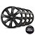 Jogo calota esportiva Elitte Prime Black Fosc Aro 14 Emblema Ford Black - Fiesta Ka Escort Ecosport Focus - LC233 - Imagem 1