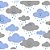 Tricoline Nuvem (Cinza Com Azul) Cor 01 100%Algodão Tt180597 - Imagem 1