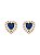 BRINCO CORACAO HALO AZUL SAFIRA | BANHADO A OURO - Imagem 2