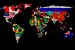Quadro Mapa Mundi - Países - Imagem 1
