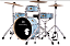 Bateria Michael Legacy Slim Compacta Vintage Blue 20x8", tom 10", surdo 13" e caixa (Shell Pack) - Imagem 2