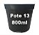 Vaso Plástico Pote 13 de 800ml Preto - Suculentas, Mudas de Rosa do Deserto Etc. - Imagem 1