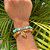 PL438 - Pulseira Dupla com Rondel de Howlita, Cristais e Pingente Concha - Imagem 1