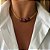 CL469 - Colar de Corrente Grumet Dupla com Pedras Jade Melancia - Imagem 1
