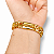 Pulseira 13mm Grummet Lacraia Elos Duplos Banhado A Ouro 18k - Imagem 4