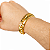 Pulseira 13mm Grummet Lacraia Elos Duplos Banhado A Ouro 18k - Imagem 3