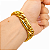 Pulseira 13mm Grummet Lacraia Elos Duplos Banhado A Ouro 18k - Imagem 1